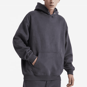 Proveedores de sudaderas con capucha personalizadas al por mayor jersey de 450 gramos sin cordón liso Sudadera con capucha de gran tamaño hombres 80% Algodón 20% sudaderas con capucha de poliéster - Product Image 3