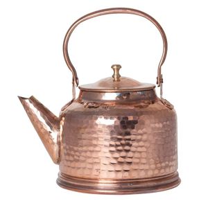 Tetera de cobre hecha a mano con aspecto antiguo adecuada para fiestas de té con temas de cocina rústica y acentos culturales para el hogar - Product Image 5