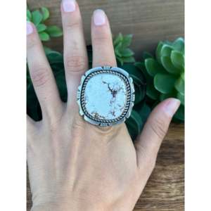 Bague Eddie Secatero incrustée de turquoise avec cheval sauvage et argent sterling, taille 10, plaqué or rose, style tendance, cadeau - Product Image 2