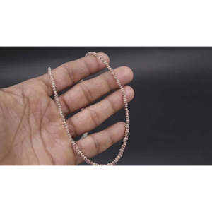 Collier de 16 pouces avec perles brutes de diamant rose clair 100% naturel de 2-3 mm - Product Image 6