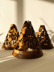 Quemador floral Quemador Oudh Soportes de incienso de madera hechos a mano - Product Image 3