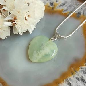 สร้อยคอจี้หยกสีเขียวธรรมชาติ100% พร้อมงานฝีมือคริสตัลเงินชุบคริสตัลหินธรรมชาติสร้อยคอเครื่องประดับแฟชั่นผู้หญิง - Product Image 2