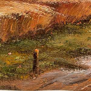 Pintura al Óleo 100% Pintada a Mano, Estilo Art Deco, Diseño Clásico de Campo, Lienzo Negro Abstracto para Decoración de Paredes, 20 Pulgadas x 24 Pulgadas - Product Image 6