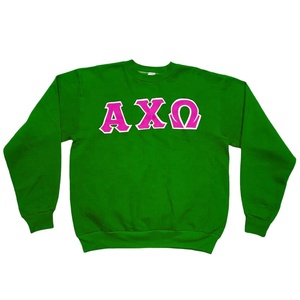 Sweat-shirt en molleton de coton à manches longues motif à carreaux brodé impression couleur personnalisée pour les sororités du collège porter automne unisexe - Product Image 4