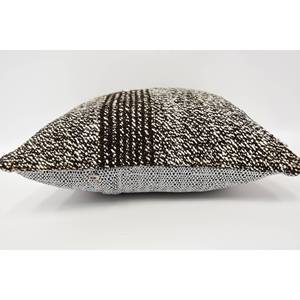 Subtle Striped Wool Kantha <b>Bolster</b> <b>Pillow</b> 12x12 Inch Gray Vintage Woven Pattern Eco-Friendly Non-Slip Removable & Washable - Product Image 5