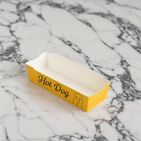 Bac à papier jetable personnalisé de qualité alimentaire pour emballage de chien de maïs support pour hot-dogs en papier kraft écologique avec logo imprimé