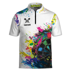 เสื้อลูกดอกทีมลูกดอกแบบติดกระดุมเสื้อลูกดอกแบบมีกระเป๋าเสื้อโปโลพิมพ์ลายดิจิทัลเต็มตัวออกแบบได้ตามต้องการ - Product Image 5