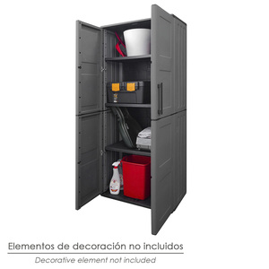 Armadio in Resina Alto 68x37x169 cm. Colore Grigio Scuro - Product Image 4