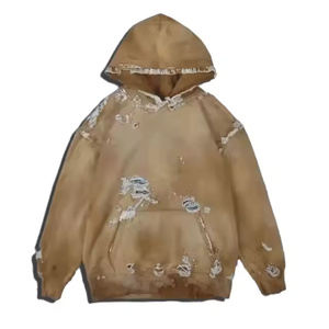 Sudadera con capucha unisex extragrande y transpirable, diseño personalizado con efecto desgastado por el sol y lavado ácido, estilo urbano de invierno, con apliques, color liso. - Product Image 4