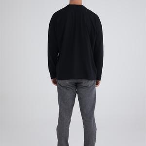 T-Shirt à manches longues et col rond pour hommes, vente en gros, confortable, 95% coton, 5% élasthanne, tricoté, fournisseur de BD - Product Image 3