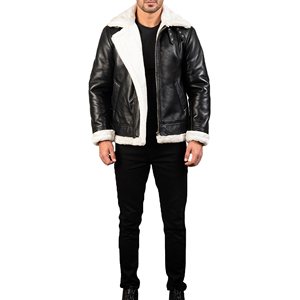 Nouvelle conception confortable, veste en cuir pour homme avec doublure en fourrure blanche, best-seller, veste en cuir et fourrure pour l'hiver, veste d'hiver pour homme - Product Image 1
