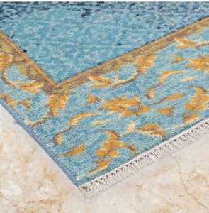 พรมขนสัตว์ดีไซน์แบบเปอร์เซีย5x8สีทองสำหรับใช้ในบ้านหรือใช้ในห้องนั่งเล่น - Product Image 3