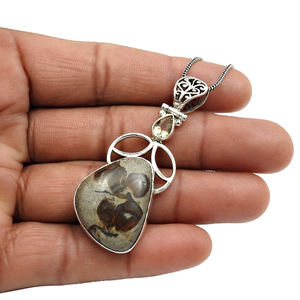 Dernier modèle Tendance Argent Sterling 925 Naturel Multi Pierres Précieuses Aspect Élégant Unique Pendentif Bijoux Faits à la Main Fournisseurs en Gros - Product Image 4