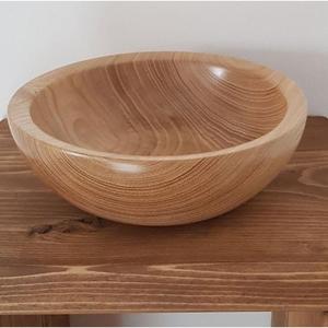 Bol de service en bois avec texture naturelle parfait pour cuisine de ferme rustique à manger cadeau écologique élégant - Product Image 1