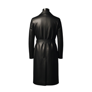 Manteau long en cuir élégant de qualité supérieure léger Prix de haute qualité Manteau en cuir pour hommes Vêtements manufacturés chauds d'hiver - Product Image 4