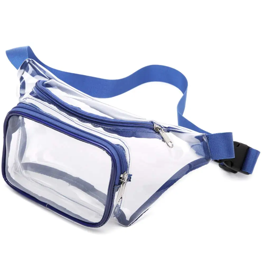 Clear vinyl fanny pack chest shoulder See-through Transparent waist purse belt Clear plastic hip waist pack pouch PVC bum bag