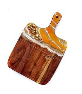 Tabla de cortar de madera de acacia de fabricante profesional con mango para carne, verduras, frutas, queso, charcutería - Product Image 6