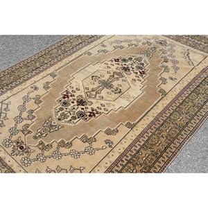 Alfombra turca Vintage clásica Beige marrón 5,3X8,3 pies lana tejido plano Boho yute alfombra látex para sala de estar patrón de retazos - Product Image 5