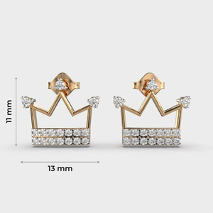 Lujo Royal-Inspired 10K oro amarillo Moissanite diamante corona en forma de pendientes moda romántica joyería de moda para mujeres niñas - Product Image 5