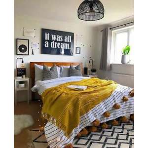 Manta Marroquí Hecha a Mano, Auténtica, Artesanal, Diseño Tribal, Suave, Tejida, Decoración para el Hogar, Regalo - Product Image 1