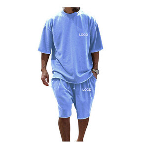 Dernier modèle de t-shirts d'été imprimés à la mode Ensembles courts t-shirts décontractés de couleur unie pour hommes Ensembles courts t-shirts pour hommes - Product Image 5