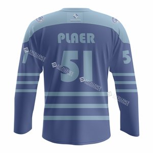 สินค้ามาใหม่ ชุดฮอกกี้น้ำแข็งดีไซน์สั่งทำพิเศษ คุณภาพระดับนานาชาติ ปักโลโก้และชื่อด้วยเทคนิค Tackle Twill ระบายอากาศได้ดี แห้งเร็ว เหมาะสำหรับฤดูร้อน - Product Image 2