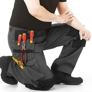 Best Selling <b>Mens</b> Multi Pocket Cargo <b>Work</b> Pants with Kneepad Pockets Mid Waist Flat Front OEM ODM Workwear Manufacturer - Product Image 3