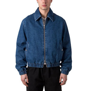 Veste en jean surdimensionnée Vintage personnalisée de haute qualité pour hommes coupe-vent avec vestes en jean à glissière 2026 - Product Image 1