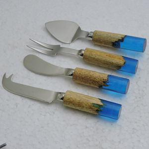 Ensemble de 4 couteaux à beurre en bois et en résine en acier inoxydable de conception unique Offre Spéciale pour la vente internationale avec un prix d'usine abordable - Product Image 4