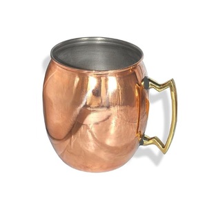 Taza de mula de Moscú de cobre con mango de latón en el interior de acero inoxidable para bebidas frías, cerveza, vino, uso para beber, Bar, Hotel, decoración del hogar - Product Image 3