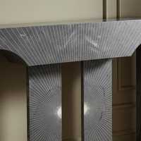 Table console en incrustation d'os gris Table d'appoint décorative élégante pour salon couloir entrée décoration intérieure contemporaine