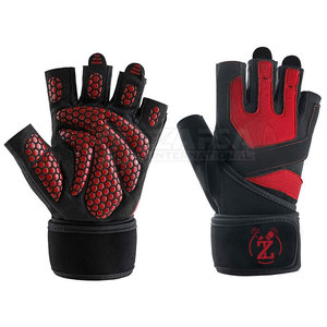 2024 haute qualité hommes couleur unie gants d'entraînement cuir de sécurité pour l'haltérophilie sport Fitness porter - Product Image 1