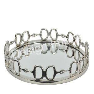 Bandeja de plata de alta calidad con asas de brocas de caballo doradas, bandeja de Chocolate decorativa, bandejas ecuestres de Metal de calidad segura para alimentos - Product Image 3