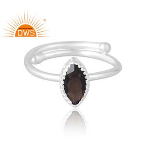 Anillo de piedras preciosas ahumadas naturales de Plata de Ley 925 más vendido, joyería personalizada para mujer, regalo para ella - Product Image 3