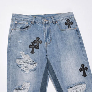 Best Stylish Look Men Straight High Waist 100% Cotton Baggy Pants Loose Fitted Zipper Fly - Product Image 3
