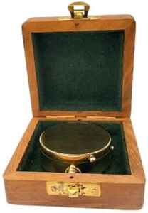 Faizacraft Laiton Cadran Solaire Boussole Astrolabe Nautique Directionnel Magnétique Cadeau Cité Gravé Boîte En Bois Baptême Randonnée Camping - Product Image 4