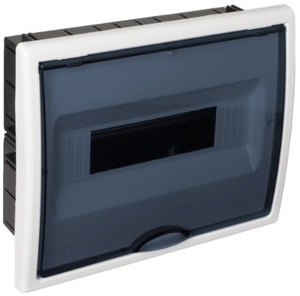 Caja empotrada para 12 elementos, panel y puerta ahumada, 277x220x72mm. (Solera 8688PF) - Product Image 1