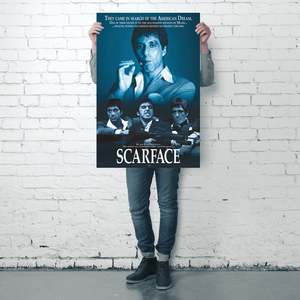 Modern Style Scarface <b>Poster</b> Black Frame Wall Decor Paper Material - Product Image 3
