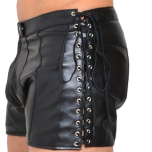 <b>Leather</b> Chaps with Braces Black <b>Faux</b> <b>Leather</b> Fetish Clubwear Pants - Product Image 6
