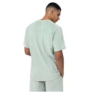 Conjunto de ropa deportiva para hombre de estilo informal al por mayor, pantalones cortos de verano y top de manga corta, tejido transpirable y de secado rápido, 100% algodón - Product Image 3