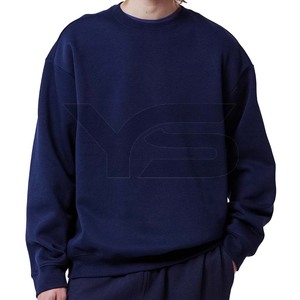 Venta caliente OEM por encargo de los hombres Sudadera de manga larga de algodón poliéster liso azul para el invierno - Product Image 2