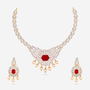 Zircon Necklace 188875 Elegant <b>Wedding</b> <b>Accessory</b> with Dazzling Zircon Stones - Product Image 1