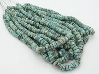 Perles disques Heishi en turquoise africaine mate, 9mm, 10mm, 11mm, faites à la main, pierres en vrac, brin de 8 pouces pour la création de bijoux en gros
