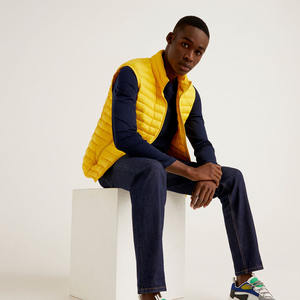 2023 hiver arrivée unisexe sans manches bouffantes Gilets jaune matelassé rembourré toile tissu dernière Sportar vente internationale - Product Image 3