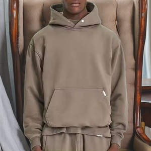 Sweat-shirts à capuche pour hommes, coupe ample, grammage lourd 300-500 g/m², épaules tombantes, unis, vierges pour impression personnalisée - Product Image 2