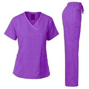Uniformes de Hospital Médico Scrubs Enfermera Manga Larga Nuevo Color Scrub Set / Unisex Elástico Spandex/Poliéster Detección de Aguja - Product Image 1