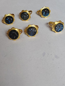 Bague multi-anneaux vintage en argent sterling fait main, motif lune, avec onyx noir 10 mm, sertissage clos, pour mariage et fête, vente en gros - Product Image 4