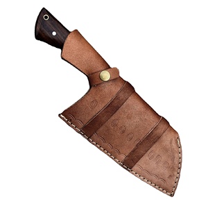 Cuchillo Bowie de Caza de Acero Inoxidable de Alta Calidad con Mango de Madera, Funda de Cuero y Hoja de Punta Fija para Exteriores - Product Image 4
