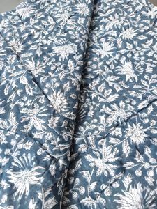 Couette en coton imprimé floral de taille Queen, literie indienne - Product Image 4