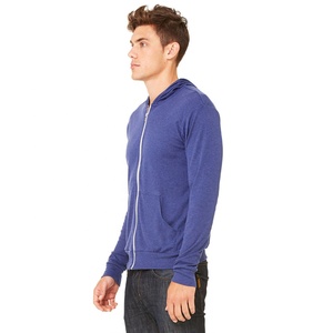 Sudadera con capucha y cremallera ligera unisex-Bella + Canvas logotipo personalizado moda algodón Jersey zip up invierno hombres Sudadera con capucha - Product Image 3